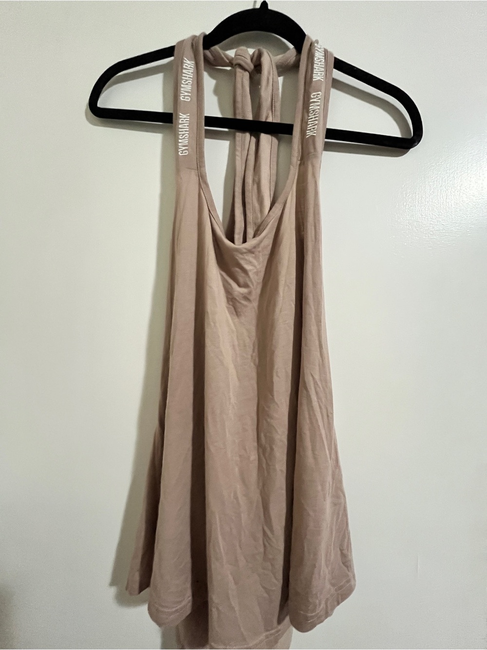 Gymshark Beige Racerback Tank with Branded Straps